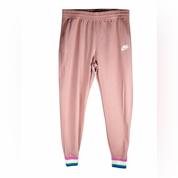 Nike Women’s Track Joggers Dusty Rose Pink w/ Stripe Cuffs – Size XL - Picture 6 of 14